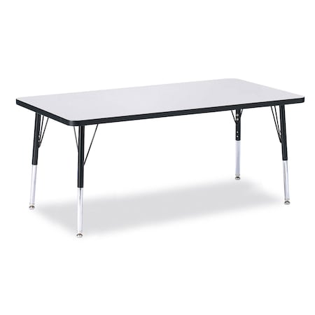 Jonti-Craft Berries Rectangle Activity Table, 30 in. x 60 in., E-height, Freckled Gray/Black/Black 6408JCE180